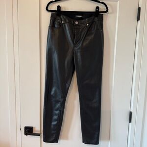 Express Women's Black Leather Skinny Leg Pants